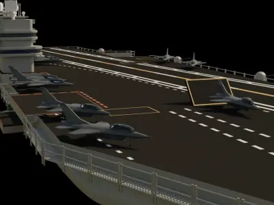 Aircraft Carrier Low-poly 3D model