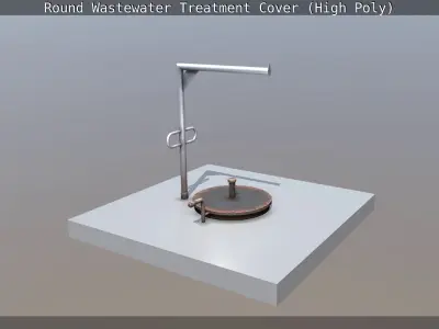 Round Wastewater Treatment Cover High-Poly Version 3D model