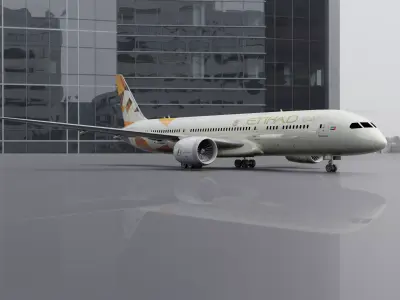 Boeing 787-9 Etihad 8K 3D model