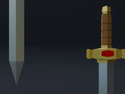 Stylized sword Free low-poly 3D model