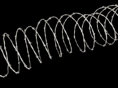 barbed wire high detailed 3D model