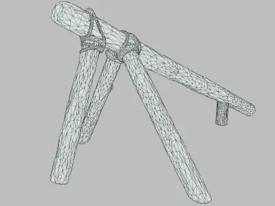 Log Ramp Defense PBR Low-poly 3D model