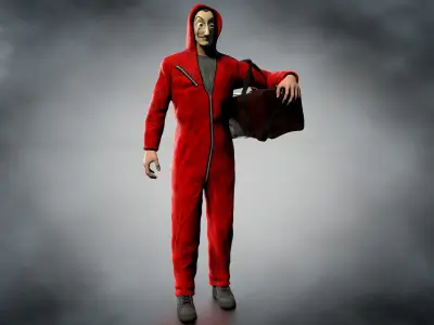 Robber from La Casa de Papel Low-poly 3D model