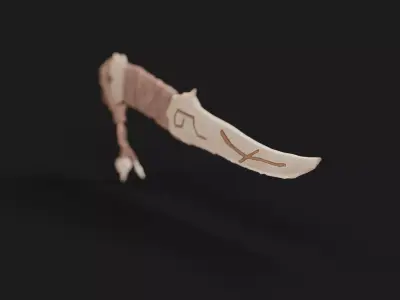 Ancient Bone Knife Low-poly 3D model