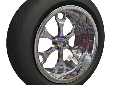 Detailed Motorcycle Tire 3D model