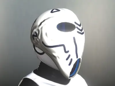 Blue Ghost Helmet Low-poly 3D model