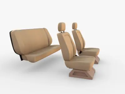 Generic Car Seats Cream 3D model