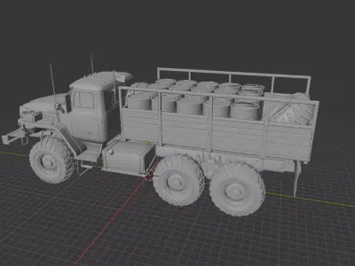 Soviet Ural-4320 MOD A - Heavy Duty 6x6 Truck 3D print model