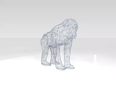 Monkey Wireframe 3D model