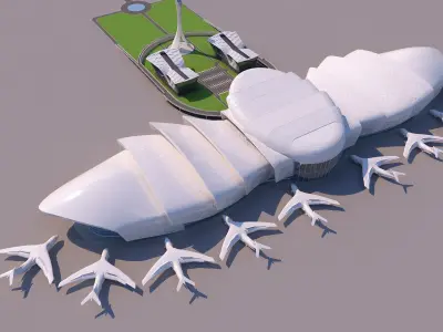 0196 - Airport Building 3D model
