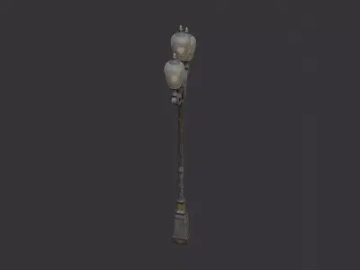 Wet Street Lamp Post Exterior Model Low-poly 3D model