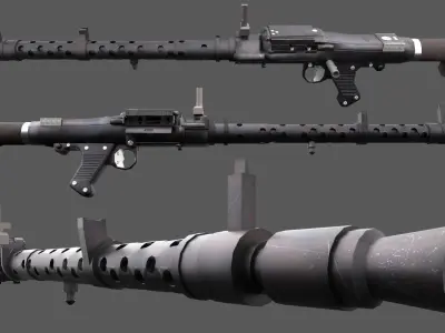 World War 2 Weapon Pack - 11 Weapons Low-poly 3D model
