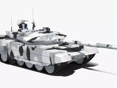 T-90 MS Winter Clean Low-poly 3D model