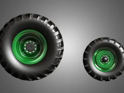 Tractor Tires and Rims - T03 3D model