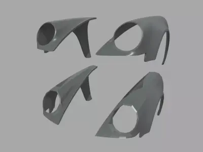 Front Fender Porsche Custom Low-poly 3D model