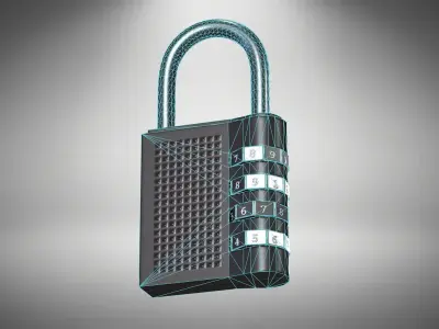 Padlock Low-poly 3D model