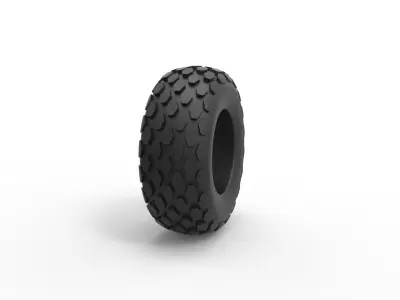 Offroad tire 28 Scale 1 to 25 3D print model