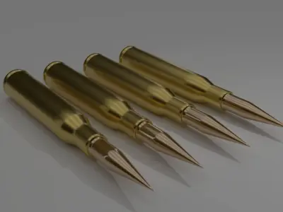 Bullet two gold bullets Free 3D model