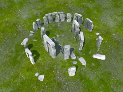 STONEHENGE and Surroundings Low-poly 3D model