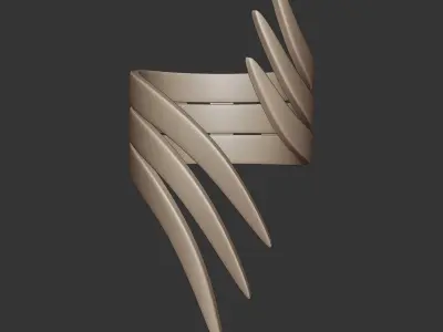 Wingblade Claw Ring - Futuristic Spiked Jewelry 3D Model 63 3D print model