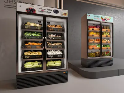 commercial display refrigerator of shops Low-poly 3D model