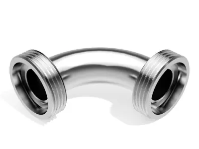 Hygienic Bends 90 degrees - DIN11851 Male x Male Ends Free 3D model