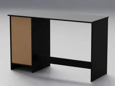 Simple black desk Free low-poly 3D model