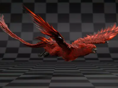 Phoenix  Low-poly 3D model