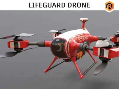 Lifeguard Drone Low-poly 3D model