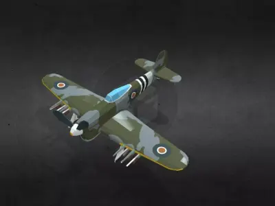 Hawker Typhoon EK139N Low-poly 3D model