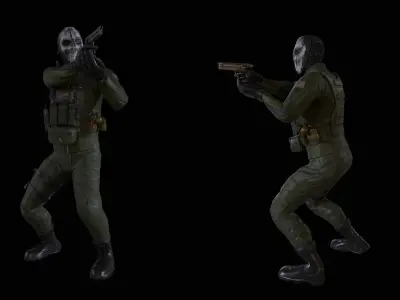 Stylized model of a soldier Low-poly 3D model