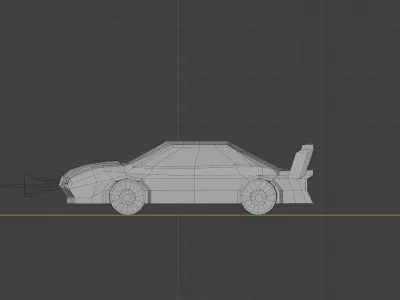 Low poly car back to future Free low-poly 3D model