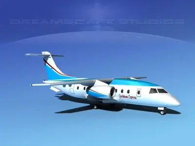 Dornier 328Jet Caribbean Air 3D model