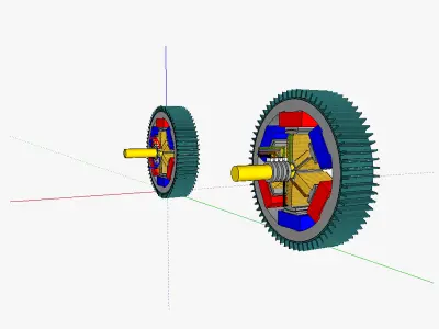 AT brushed electric motor alternator 3D model