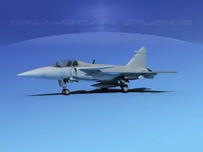 SAAB S39 Gripen Fighter V06 3D model