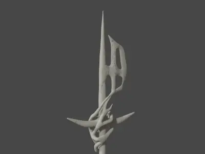 Bone Halberd Free low-poly 3D model