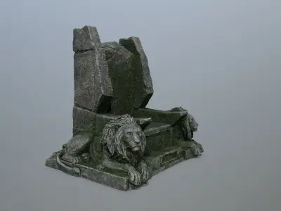 Lion Throne Low-poly 3D model