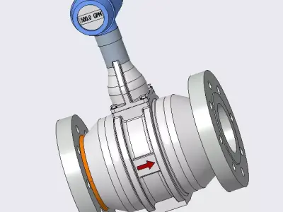 Ultrasonic Vortex Flowmeter 3D model