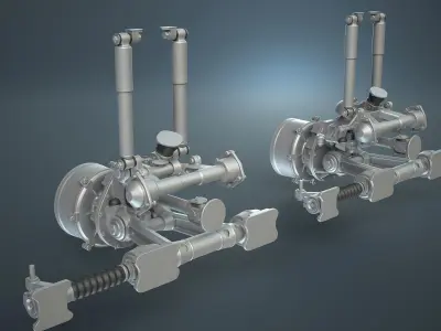 BTR-4E or BTR-80 Suspension and Wheel High-Poly 3D model