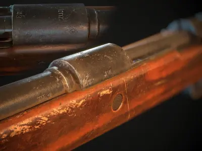 Kar 98 with Scope Silencer Game Ready Low-poly 3D model