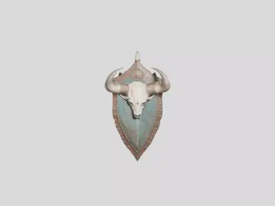 Demon Skull Shield Low-poly 3D model