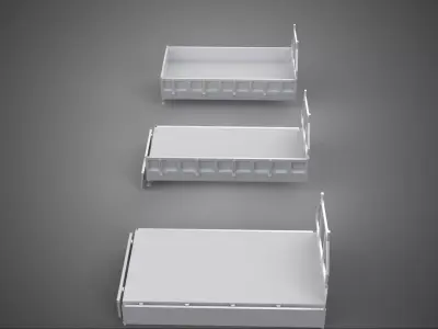 OPEN CLOSED TRUCK BACK 3 WAY WIDE DECK DROP SIDE LOAD BED PICKUP 3D model