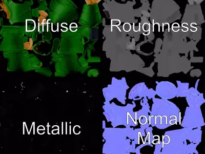 Green Soldier Figurine model pack Low-poly 3D model