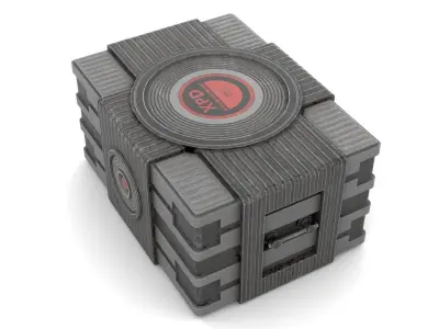 Black Sci-Fi Case Low-poly 3D model