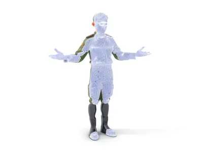Military Cadet D Character Model Rigged and Animated Low-poly 3D model