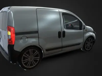 Fiat Fiorino Commercial Van and Interior Low-poly 3D model