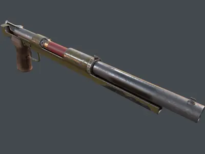 12 gauge profile shotgun Low-poly 3D model