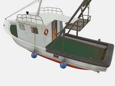 Fishing Boat PBR Low-poly 3D model