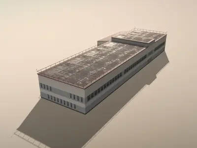 Airport Terminal USRO Terminal-01 Low-poly 3D model