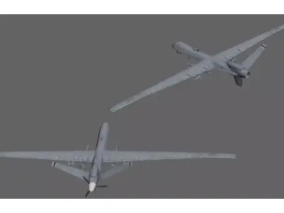 Inspection and Strike Integrated Drone Low-poly 3D model